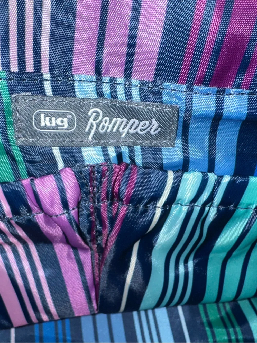 Lug Romper 2 Tote Navy Multi dot NEW